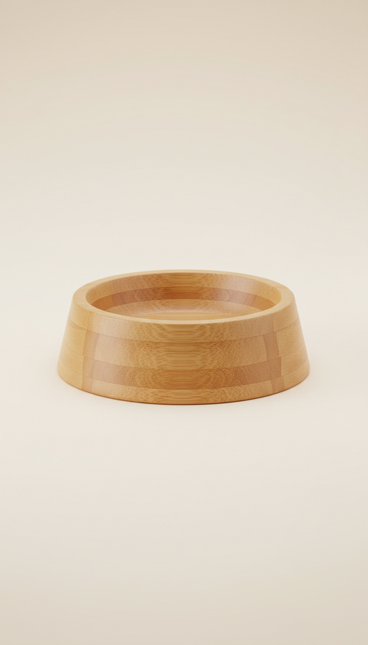 Natural bamboo pet food bowl